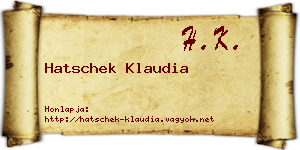 Hatschek Klaudia névjegykártya